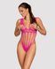 Сетчатый бодистокинг с продольными вырезами Obsessive B121 teddy S/M/L, розовый SO7209 фото 1