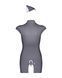 Эротический костюм стюардессы Obsessive Stewardess 3 pcs grey L/XL, серый, платье, стринги, пилотка SO7309 фото 6
