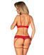Комплект Obsessive Ingridia 2-pcs crotchless set XS/S, червоний, з доступом, відкриті груди SO9031 фото 2