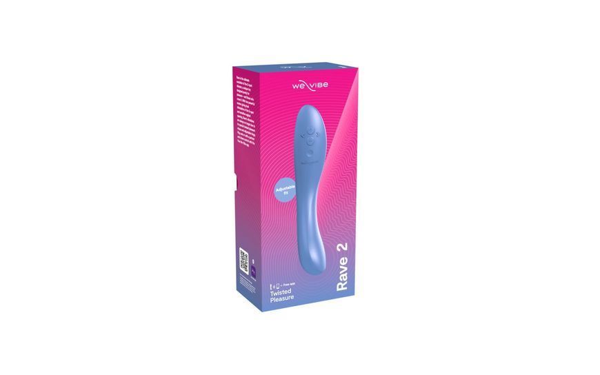 Смарт-вибратор We-Vibe Rave 2 Twisted Pleasure Blue, для точки G и входа во влагалище, 2 мотора SO8768 фото