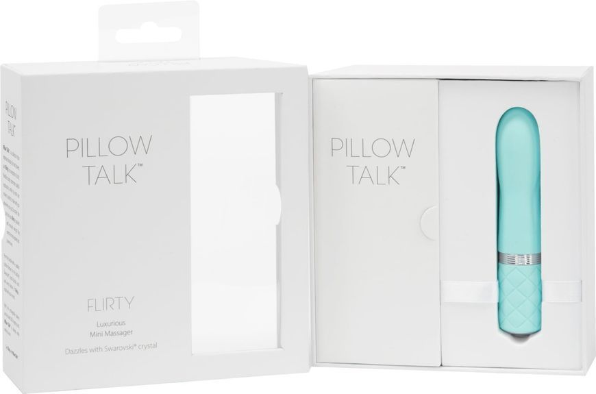 Роскошный вибратор PILLOW TALK - Flirty Teal с кристаллом Swarovski, гибкая головка SO2726 фото