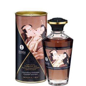 Розігрівальна олія Shunga Aphrodisiac Warming Oil &ndash; Intoxicating Chocolate (100 мл) без цукру SO2498 фото