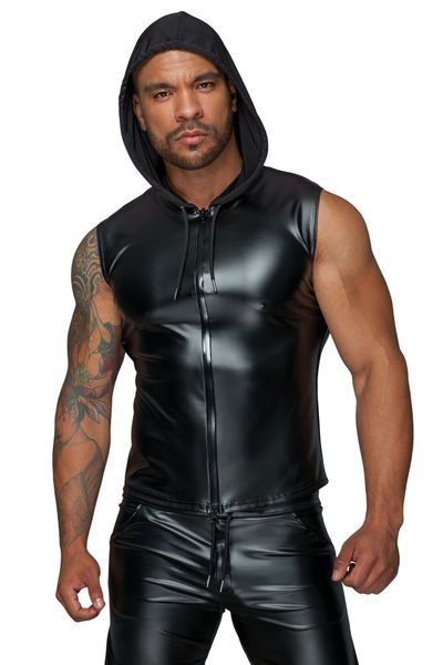 Мужская безрукавка с капюшоном Noir Handmade H062 Hooded Shirt, 3XL, мокрый эффект SX0114 фото