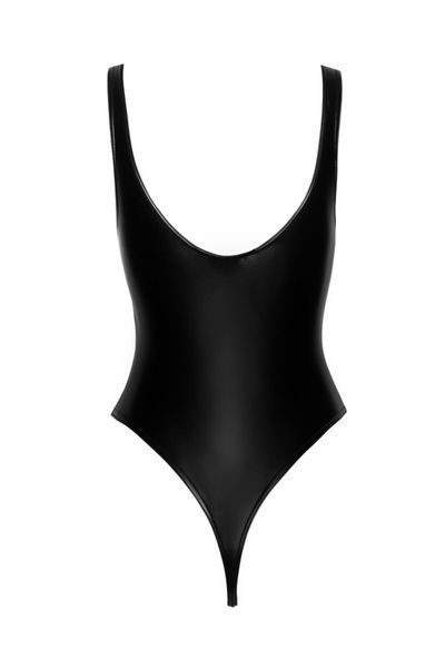 Боді з мокрим ефектом Noir Handmade F244 Powerwetlook body with high cut bottom hem, M SX0162 фото