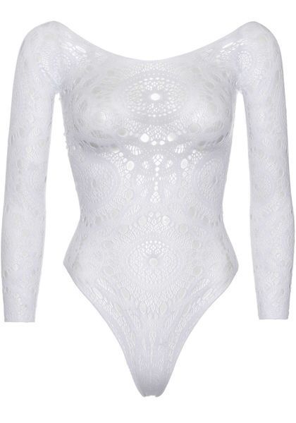 Эротическое боди-бодистокинг Leg Avenue Snap crotch thong back teddy White S/M SO9133 фото