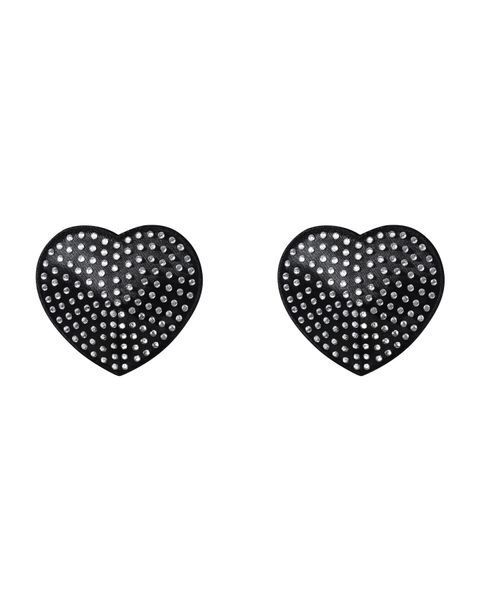 Накладки-сердечки на соски со стразами Obsessive A750 nipple covers, черные (мятая упаковка!!!) SO7193-R фото