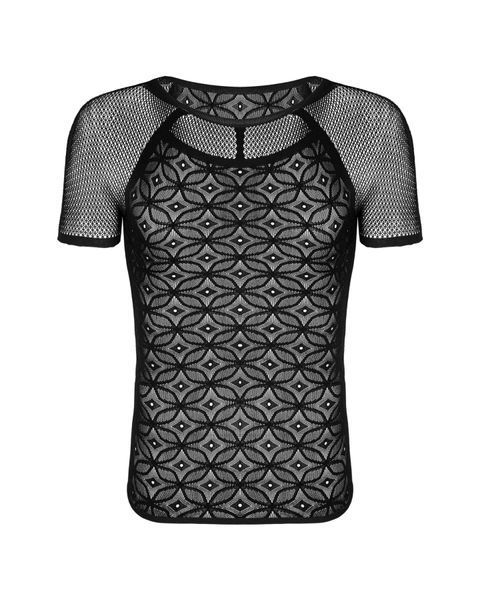 Мужская полупрозрачная футболка с орнаментом Obsessive T102 T-shirt S/M/L, черная SO7310 фото