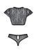 Комплект Passion LEAFA BIKINI black S/M, бюстгальтер-топ с рукавчиками, стринги-шортики с вырезом SX0498 фото 4