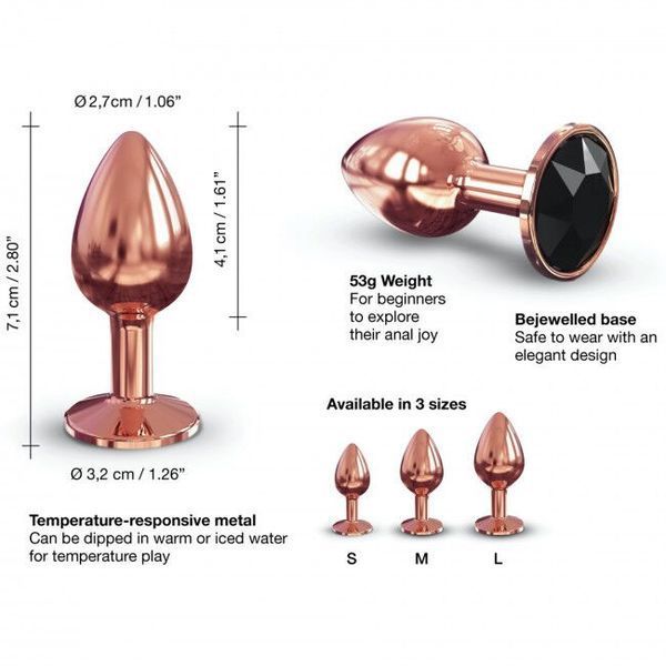 Металлическая анальная пробка с украшением в виде кристалла Dorcel - Diamond Plug Rose Gold S SO5534 фото