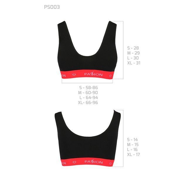 Спортивный топ на широких бретелях Passion PS003 TOP XL, black SO4214 фото