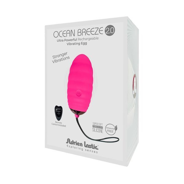 Виброяйцо Adrien Lastic Ocean Breeze 2.0 Pink, пульт ДУ, очень мощный мотор, 10 виброрежимов SO7028 фото