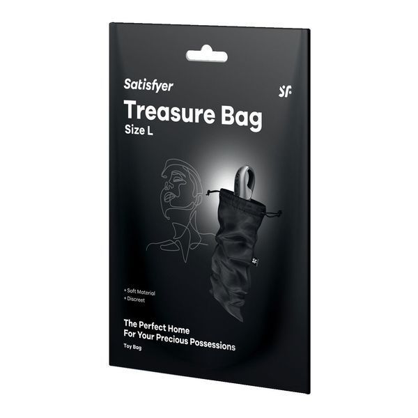 Мешочек для секс-игрушек Satisfyer Treasure Bag L, черный, на шнурке SX0549 фото