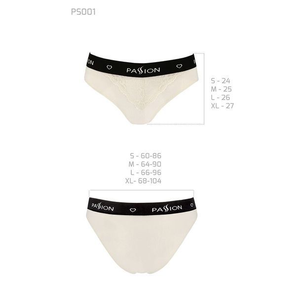 Трусики с широкой резинкой и кружевом Passion PS001 PANTIES M, ecru SO4164 фото