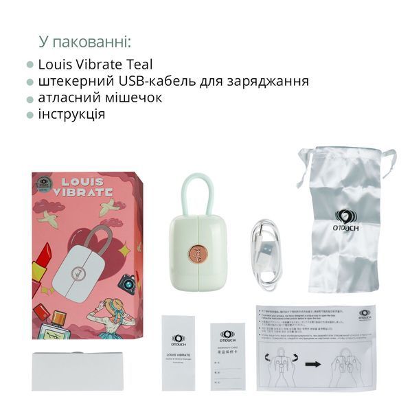 Вакуумный клиторальный стимулятор Otouch Louis Vibrate Teal с виброяйцом, в кейсе SO9429 фото