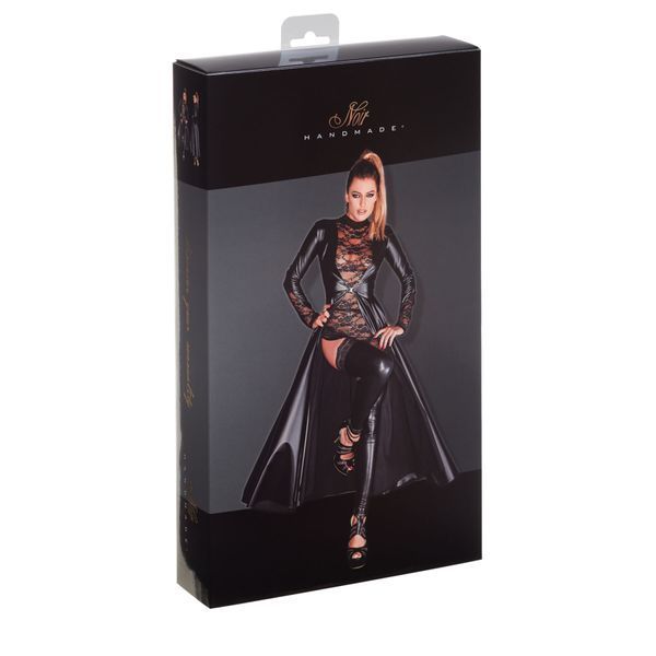 Сукня-плащ з мокрим ефектом Noir Handmade F128C Powerwetlook gown coat, M SX0014 фото