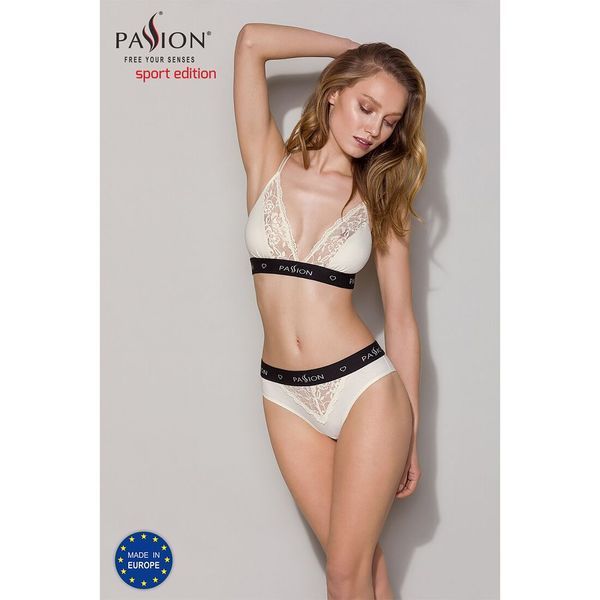 Трусики с широкой резинкой и кружевом Passion PS001 PANTIES M, ecru SO4164 фото