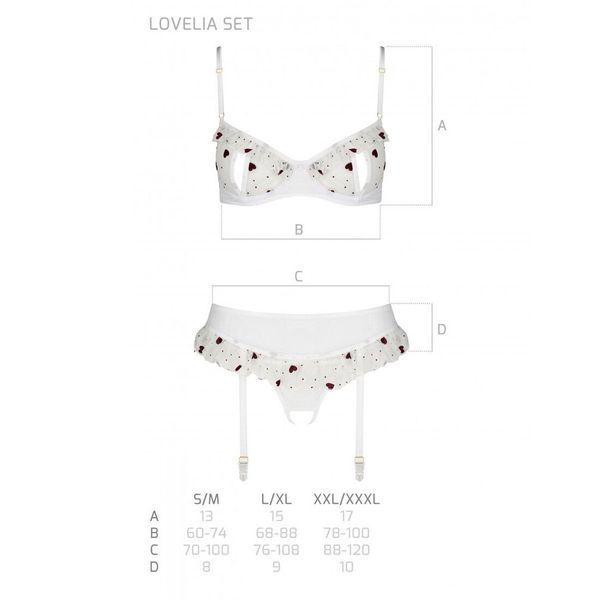 Сексуальный комплект с поясом для чулок Passion LOVELIA SET L/XL, white SO4780 фото