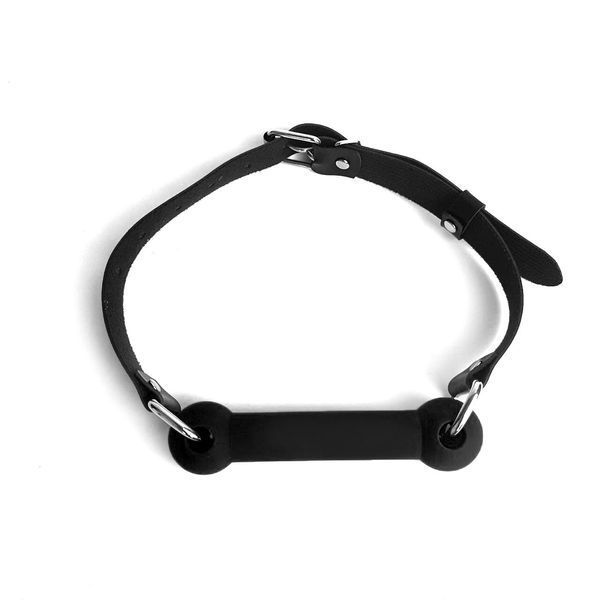 Кляп-палиця на ременях Art of Sex &ndash; Gag Stick Silicon, чорний, натуральна шкіра SO6705 фото
