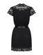 Сатиновый открытый пеньюар на поясе Obsessive 810-PEI&ndash;1 peignoir black S/M, черный SO7160 фото 6