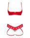 Комплект Obsessive Ingridia 2-pcs crotchless set M/L, червоний, з доступом, відкриті груди SO9032 фото 3
