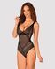 Кружевное боди с декольте Obsessive Estiqua teddy M/L, черное, широкие лямки SO7260 фото 1