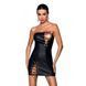 Мини-платье из экокожи Passion CELINE CHEMISE XXL/XXXL, black, шнуровка, трусики в комплекте SO6408 фото 1