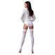 Чулки Passion ST121 3/4 white, на ажурной силиконовой резинке, с цветочным орнаментом и вертикальным SO5792 фото 4