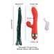 Вибратор-кролик с пульсацией и флоггером LOCKINK SEVANDA Whip Vibrating Massage Wand, красно-зеленый SX0903 фото 8