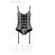 Корсет со шнуровкой Passion NESSY CORSET S/M black, стринги с открытым доступом, пажи для чулок SO8455 фото 5