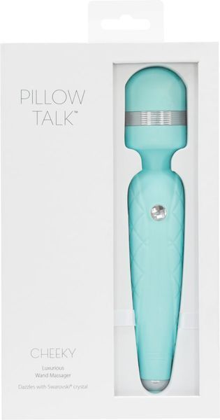 Роскошный вибромассажер PILLOW TALK - Cheeky Teal с кристаллом Swarovski, плавное повышение мощности SO2728 фото