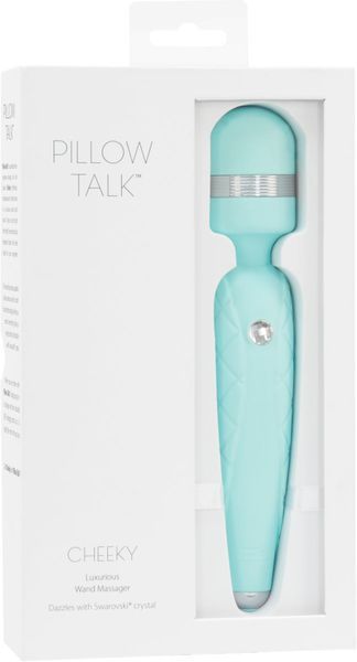 Роскошный вибромассажер PILLOW TALK - Cheeky Teal с кристаллом Swarovski, плавное повышение мощности SO2728 фото