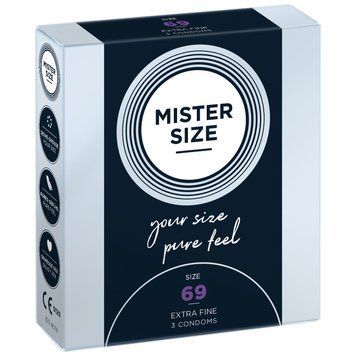 Распродажа!!! Презервативы Mister Size - pure feel - 69 (3 condoms) (срок 04.2026) SO8038-R фото