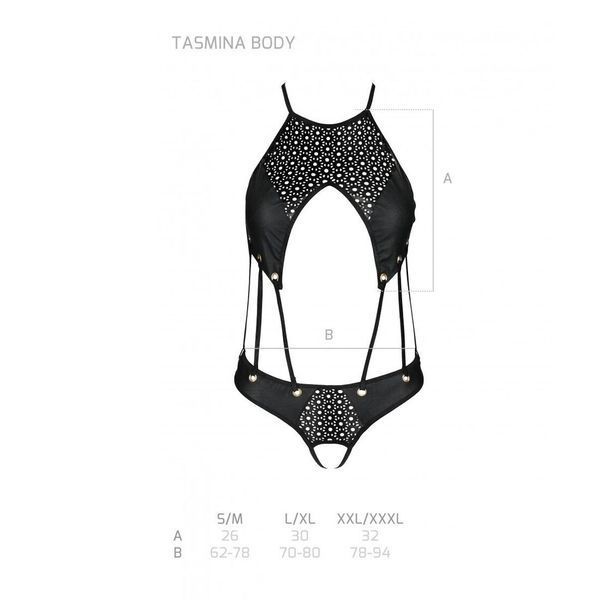 Распродажа!!! Боди из эко-кожи с ремешками и перфорацией Tamaris Body black L/XL &mdash; Passion SO5793 фото