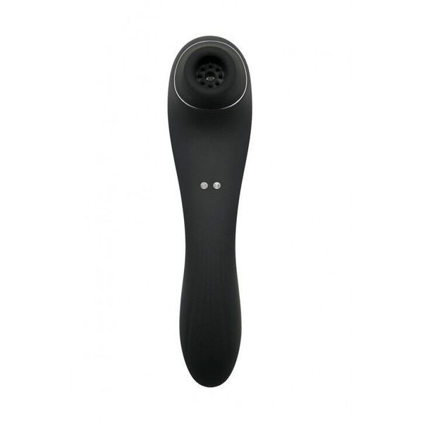 Вакуумный стимулятор с вибрацией Wooomy Smoooch Black Clitoral Suction & Vibration SO7410 фото