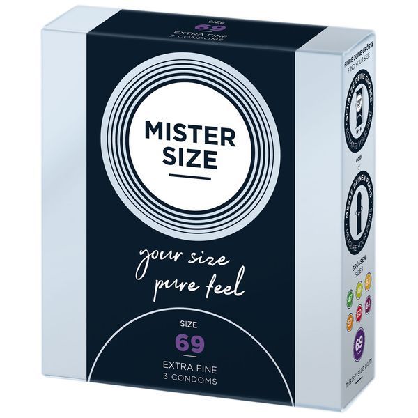 Распродажа!!! Презервативы Mister Size - pure feel - 69 (3 condoms) (срок 04.2026) SO8038-R фото