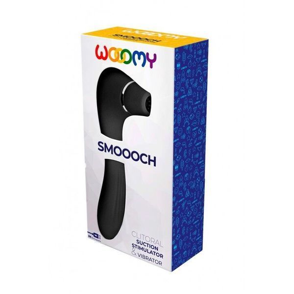 Вакуумный стимулятор с вибрацией Wooomy Smoooch Black Clitoral Suction & Vibration SO7410 фото