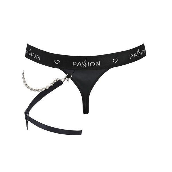 Мужские трусики танга с подвязкой Passion 058 THONG BILL L/XL Black SO7636 фото