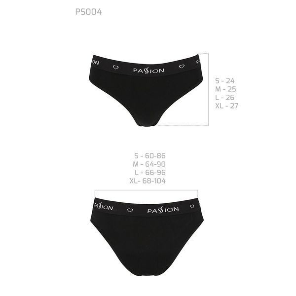 Трусики-слипы из хлопка с эластаном Passion PS004 PANTIES L, black SO4215 фото