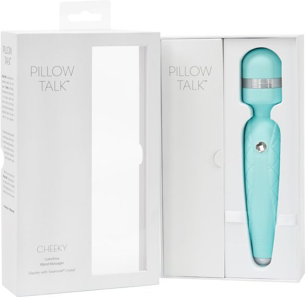 Роскошный вибромассажер PILLOW TALK - Cheeky Teal с кристаллом Swarovski, плавное повышение мощности SO2728 фото