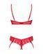 Комплект Obsessive Ingridia 2-pcs crotchless set XL/2XL, красный, с доступом, открытая грудь SO9033 фото 4