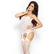 Бодистокинг Passion BS008 white, комбинезон, имитация чулок и пояса PBS008W фото 1