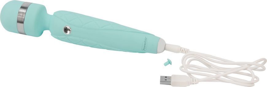 Роскошный вибромассажер PILLOW TALK - Cheeky Teal с кристаллом Swarovski, плавное повышение мощности SO2728 фото
