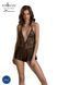 Боди Passion LEAFA BODY black, L/XL, на завязках, мягкая чашка, низ в виде шортиков SX0500 фото 1