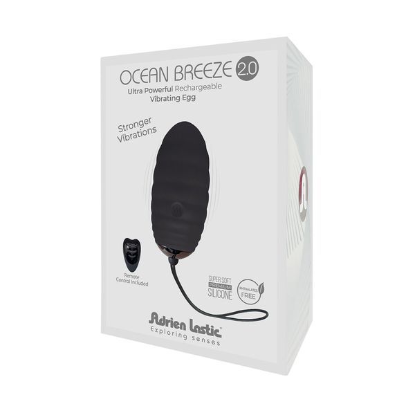 Віброяйце Adrien Lastic Ocean Breeze 2.0 Black, пульт ДК, дуже потужний мотор, 10 віброрежимів SO7030 фото