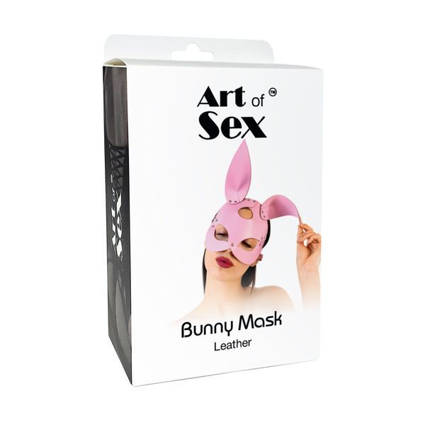 Шкіряна маска Зайчика Art of Sex - Bunny mask, колір Рожевий SO9647 фото
