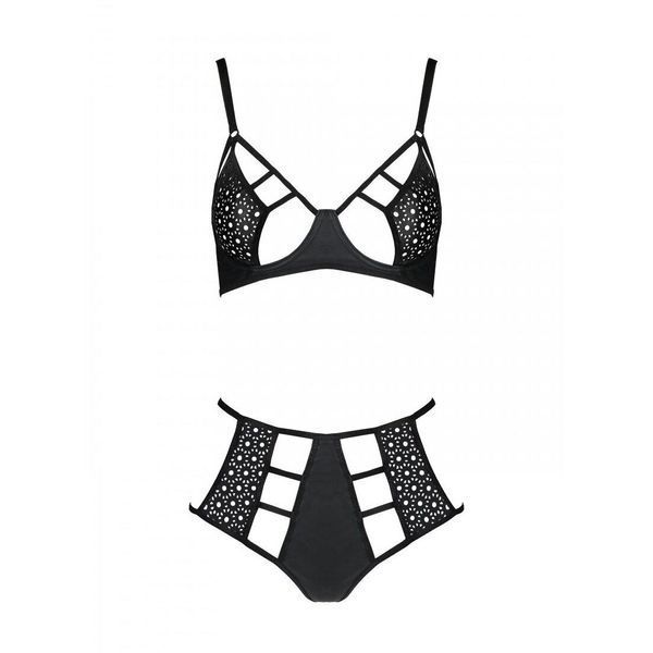 Розпродаж!!! Комплект з екошкіри Passion Tamaris Set black L/XL, бюстгальтер та трусики SO5796 фото