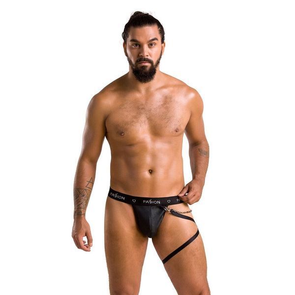Мужские трусики танга с подвязкой Passion 058 THONG BILL S/M Black SO7637 фото