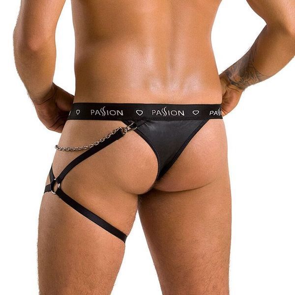 Мужские трусики танга с подвязкой Passion 058 THONG BILL S/M Black SO7637 фото