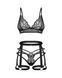 Комплект Obsessive Blomentis 3-pcs set, M/L, мягкий лиф, стринги со стрепами, пояс с гартерами SX1034 фото 3