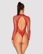 Сітчастий бодістокінг із довгим рукавом Obsessive B126 teddy red XL/XXL, червоний SO7212 фото 2